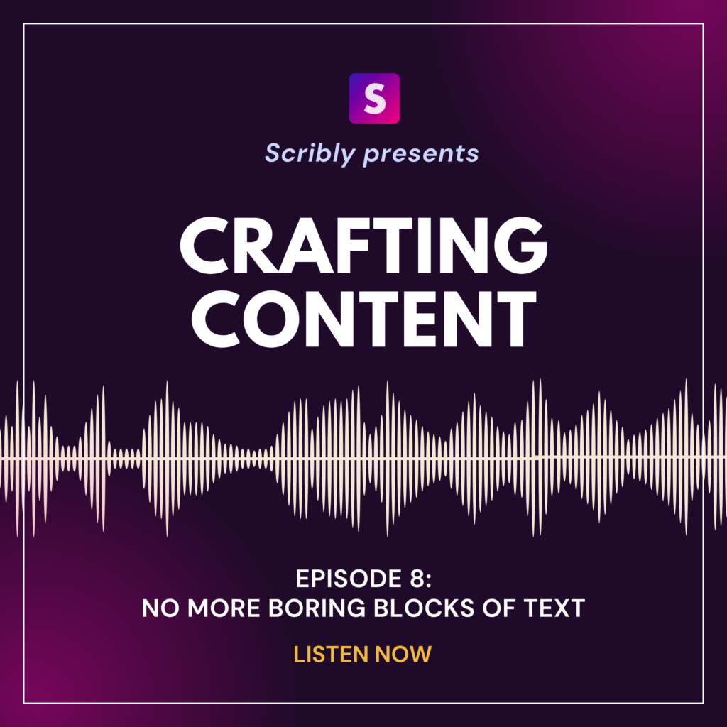Content marketing podcast about the importance of using visuals 